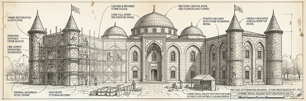 Tarihi Bina Restorasyon Kaplaması — ŞAHTAŞ Kurtarma Tuğlası